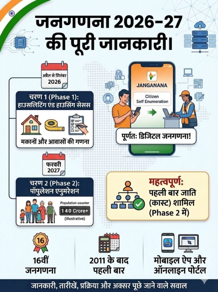जनगणना 2026-27 की पूरी जानकारी।